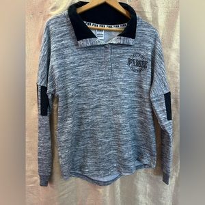 VS PINK LONG SLEEVE SWEATSHIRT WITH BUTTONS